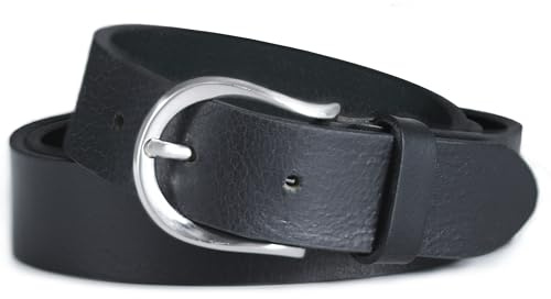 FRIEDRICH HOFFMANN Gürtel Damen Leder – Ledergürtel Damen Schmal 3 cm – Schwarz Braun – Made in Germany – Damen Gürtel für Kleid Jeans (03 - Schwarz, 100 cm Bundweite = 115 cm Gesamtlänge)