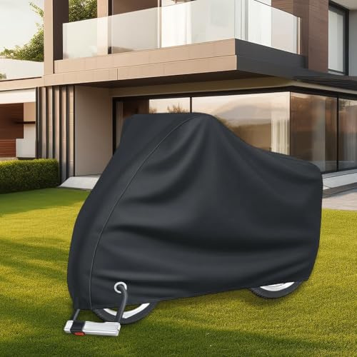 Outdoor Heavy-Duty Scooter Cover Waterproof Motorbike Protection Storage Bag with Windproof Construction and Lock Hole Security (200X70X110cm)
