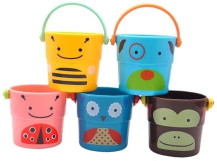 Zanthicia Vasca da bagno per bambini, doccia, secchiello da bagno, set di giocattoli divertenti con mini tazze, che migliorano l'esperienza di gioco in acqua per bambini,