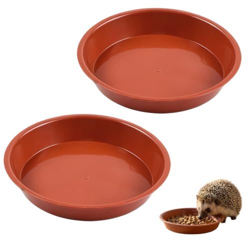 Hedgehog Bowl for Food and Water Low-Profile Hedgehog Feeding Station | Spill-Proof Small Animal Pet Feeding Dish for Hedgehogs, Guinea Pigs and Rabbits, Outdoor Wildlife Garden Use - 2 Pcs