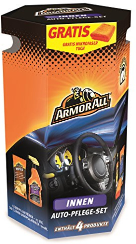 ARMOR ALL 61900271033 GAA99409GE Autopflege-Set innen, 4-teilig + Gratis Mikrofasertuch