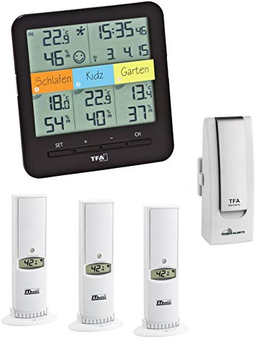 TFA Dostmann KlimaHome Korfu TFA 30.3060.IT Raumklimakontrolle Funk-Thermo-Hygrometer (schwarz 30.3060.01)