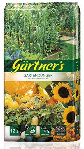 Gärtner’s Gartendünger 12,5 kg I NPK Dünger für Obst, Gemüse, Stauden und Blumen I Organischer Dünger zur Bodenverbesserung I Volldünger NPK Dünger 6+3+8 I Für bis zu 100 m2