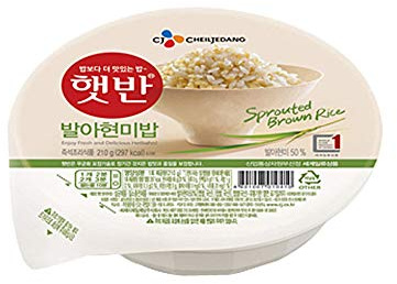 Riso Sbramato istantaneo cotto Germogliato coreano, senza glutine, Microonde (confezione da 6)