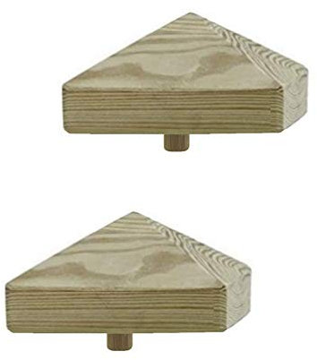 h2i Confezioni da 1 a 10 tappi per pali in legno a forma di piramide, dimensioni: 80 /100 /130 mm, (1) – 2 pezzi 80 x 80 mm