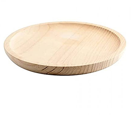 Tradineur – Plato de madera especial para pulpo, de 31,7 cm de diámetro y 2,1 cm de alto, vajilla madera, vajilla para comida, tabla pulpo, pizza, fuente para alimentación (1, 32 cm)