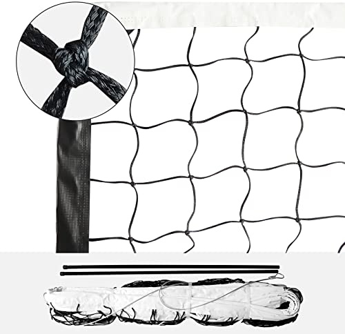 VANCL Volleyball Net Outdoor Professional Volleyball Net Heavy Duty Replacement 3' H x 32' L - Steel Cable & Reinforced Dowels for Indoor, Backyard, Beach, Court, Pool, Park, School, Drills