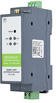 Waveshare RS485 to WiFi/Ethernet Module Rail-Mount Serial Server Modbus MQTT Gateway Supports Trasparente Transmission Mode