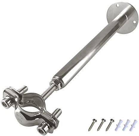 1 Satz verlängern 304 Edelstahl Wandhalterung Deckenhalterung Rohrhalterungen, verstellbare Rohrhalterung Rohrschellen für Außendurchmesser 48–51 mm Rohr, Halterung höhenverstellbar 410–500 mm