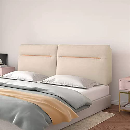 ZZYK Bettruhe Kopfteil Kissen Nackenrolle Wandkissen Kopfteil Kissen Lenden Nacken Rücken Stützkissen Mit Abnehmbarem,Gewaschenem Bezug,Beige,Paste 70.8/180cm