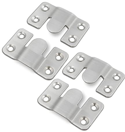 Qrity 4 Piezas Soporte de Montaje Empotrado 54mm, Acero Inoxidable Soporte de Hebilla, Soporte de Bloqueo Mutuo, Agujero de Bloqueo Mutuo, Soporte Invisible para Colgar Marcos, Carteles