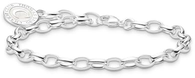THOMAS SABO Member Charm-Armband mit weißem Charmista Coin Silber 925 Sterlingsilber, Kaltemail