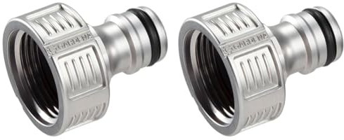 Gardena Premium Hahnverbinder26,5mm (G 3/4) : Adapter für Wasserhähne, wertiges Metall, spritzfreier Wasserfluss, frostsicher, verpackt (18241-20) (Packung mit 2)