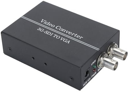 SDI -zu VGA -Adapter Zuverlässiger SDI Signalkonvertierung Unterstützt 1080p Konverter für VGA Anzeige, CCTV Sicherheitssystem, 1 X Leistungsadapter (EU-Stecker)