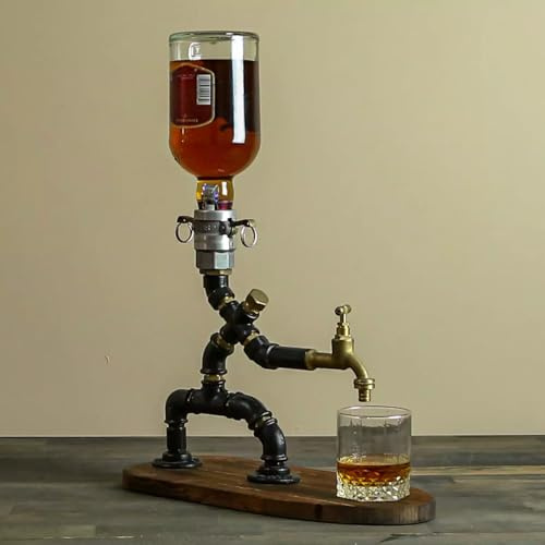 Handcrafted Steampunk Liquor Dispenser and Bar Accessories Set, Rustic Style Home Bar Tools (No, Only The Item)