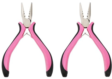 2Pcs Hair Extension 3 Holes Pliers Stainless Steel | Durable, Mini Pliers, Three-Hole Extensions Tools, For Beads