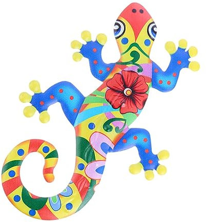 ULDIGI Gecko Wanddekoration Eisen Kunst Wohndeko Dekorative Eisenwandkunst Hängende Schmuck Zubehör Langlebiges Dekor Für Party Und Zuhause