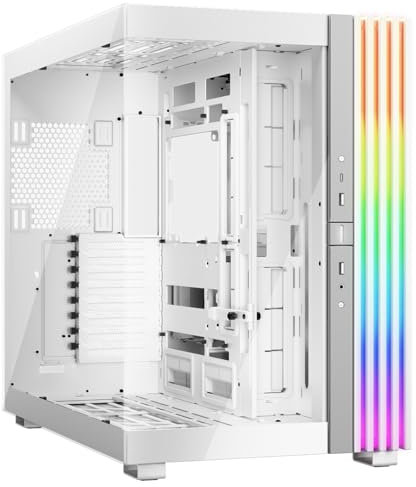 be quiet! Light Base 900 DX White PC-Gehäuse, atemberaubender Panorama-Blick, Show Case, Dual Chamber Design, massiver ARGB LED-Streifen, invertiert und horizontal nutzbar, E-ATX Mainboard kompatibel