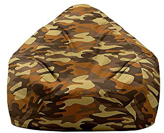 DOTBUY-SHOP Sitzsack Bezug (Ohne Füllstoff), Comfort Sitzsack Kinder Erwachsene, Waschbar Bean Bag Gaming Sitzsäcke, Camouflage Druck Bean Bag Chair für Indoor Outdoor (XL,Braun)