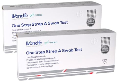 Gef Medica® 2 Test Streptococco A Rapido – Tamponi Faringei 10 min | Per Adulti e Bambini, Kit Completo CE
