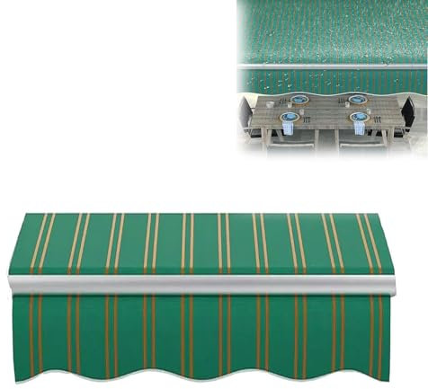 Sonnenschutzdach Für Einziehbare Markisen, Markisenbespannung Canvas Markisenstoff, Markisen Ersatzstoff Sonnenschutz Stoff Außen Markisenstoff Wasserdicht Hochwertiges Ersatztuch(Green,5x3m(16x10ft))