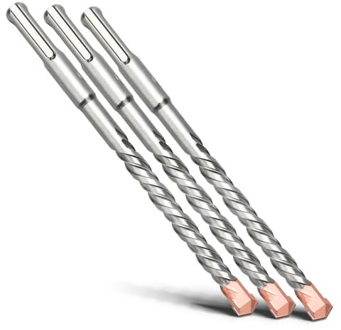 MOXPIFY Punta per trapano SDS Plus a doppia elica, trapano a percussione per calcestruzzo, pietra, pietra naturale, 6 x 160 mm, 3 pezzi