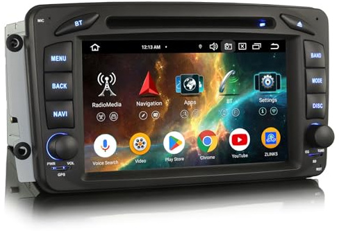 Erisin 8 Núcleos 4GB+64GB Android 14 Radio Coche Estéreo para Mercedes Benz Clase C/G/A/CLK W203 W463 W168 W209 Viano Vito GPS Navegador CarPlay Android Auto WiFi 4G DVD USB Bluetooth 5.0 Dab+ FM RDS