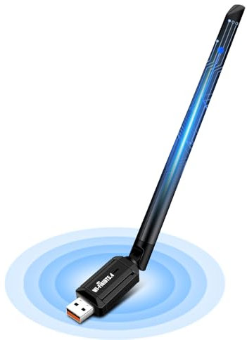 ZHITING Chiavetta Bluetooth 2 in 1 AX900M USB Dual Band 2.4GHz/5GHz con antenna 5DBi, dongle Bluetooth5.4 per PC/computer/laptop, compatibile con Windows 11/10