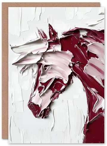 Artery8 Greeting Card Horse Modern Abstract Animal Thick Paint Blank For Him Or Her Art Birthday Card