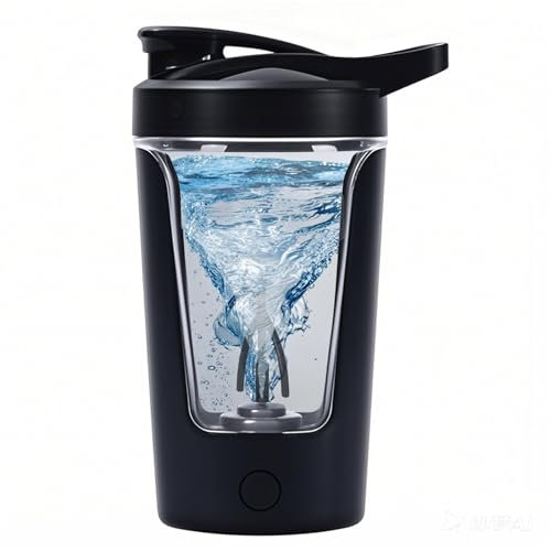 Penbinmall Elektrischer Protein Shaker Flasche Schwarz,450ML Protein Mixer Shaker für Proteinshake,Automatischer Proteine Mixer,USB Wiederaufladbar Protei Shake Mixer für Proteinshake und Milch Shake