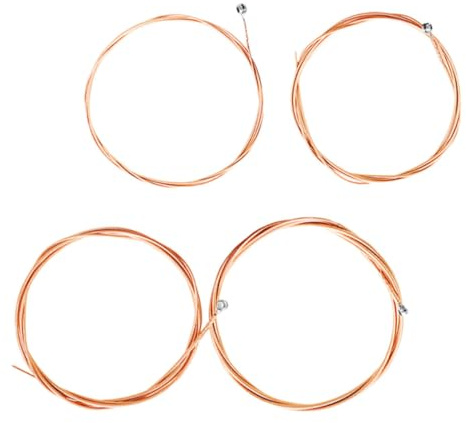 ERINGOGO 4 Stück Basssaiten für Holz Bass Sechseckig Hochkohlenstofflegierung und Rotbronze Klarer Klang Robuste Ausführung