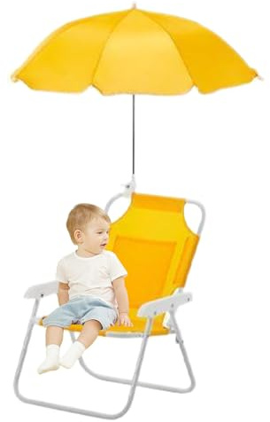 Chaise de Plage Pliable pour – Chaise Longue avec Parasol – Portable pour extérieur, Pique-Nique, Piscine Voyage
