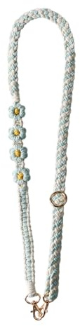 CHUQING Handykette Universal Handykette Geflochten Handyband Phone Lanyard Handygurt Handy Kette zum Umhängen Schlüsselband Kamera Kette Blau und Weiß