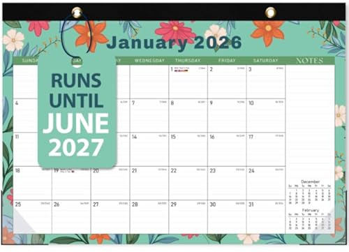 2026 Desk Calendar, Monthly Desktop/Wall Calendars, Jan 2026 - Jun 2027, Large Size 17x12 Table Calendar for Desk Accessories and Home, School, Office Supplies