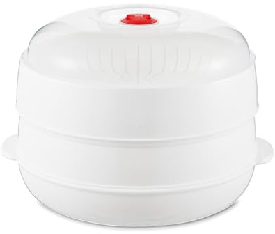 Microwave Vegetable Steamer For Cooking, Microwave Steamer With Lid, BPA Free (Double layer)
