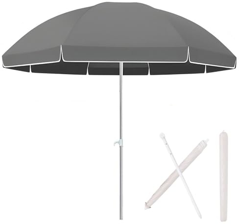 Parasol rond vintage pour terrasse, marché, plage, 180/220/240/260 cm, portable, protection UV, imperméable, pour jardin, cour, terrasse, piscine
