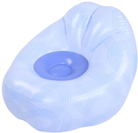 TOPINCN Aufblasbarer Lounge Sessel, Aufblasbare Couch, Luftsofa, Blaues PVC, Tragbare Aufblasbare Couch, Sitzsäcke für Drinnen und Draußen, Camping, Strand