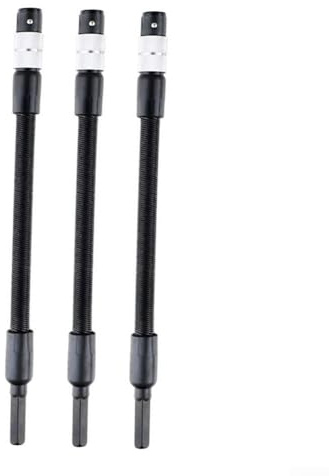 180mm Flexible Shaft Drill Bit Extension Rod with 6.35mm Hex Bit Holder for Power Screwdrivers and Electric Drills, Chrome Vanadium Steel(3pcs)