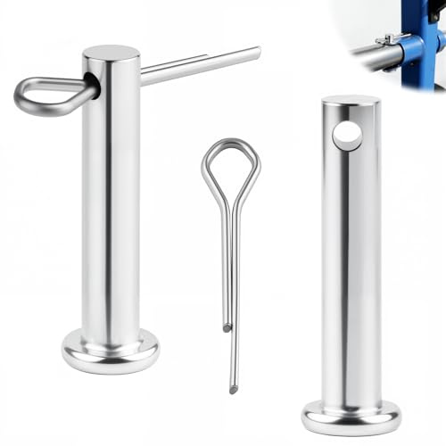 qjuwhua 16 Stück M5 Steckbolzen mit Federstecker 5mmx20 mm Sicherungsbolzen mit Splint Verzinkter Stahl Steckbolzen Einloch Gabelkopfstifte Gabelbolzen für Maschinen Anhänger Geräte Landwirtschaft
