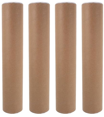 HAPINARY 4 Tubi per La Spedizione di Poster: Tubo Postale in Carta Kraft Rinforzata con Tappi – Cilindro di Cartone da 13,2 X 2,7 per La Spedizione E Lo Stoccaggio di Poster, Stampe, Opere D'arte E