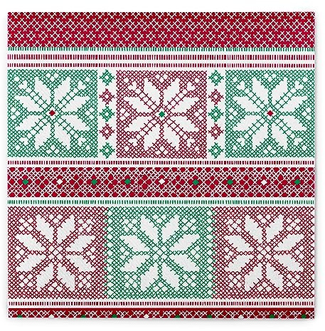 Sovie HORECA Serviette Chriss in Rot-Grün aus Linclass® Airlaid, Weihnachtsserviette stoffähnlich, ideal für Winterfeiern & Weihnachten, 40x40cm, 50 Stück