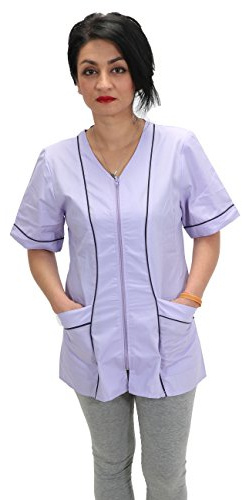 Casacca Camice da Lavoro Donna con Zip Colorata Estetista parrucchiera MAESTRA Asilo