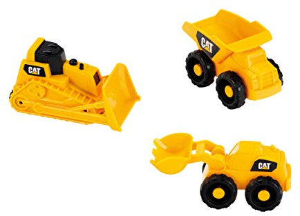 Theo Klein 3236 Set di Veicoli da Cantiere Caterpillar I Include Ribaltabile, Pala gommata e cingolato I Giocattoli per Bambini dai 18 Mesi in su
