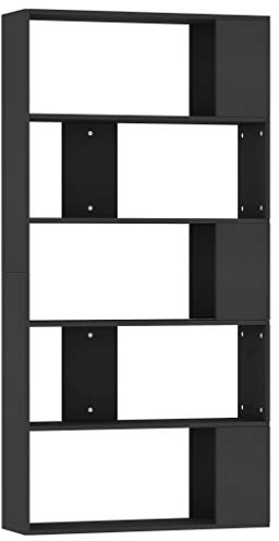 vidaXL Bücherregal/Raumteiler Schwarz 80x24x159 cm Holzwerkstoff