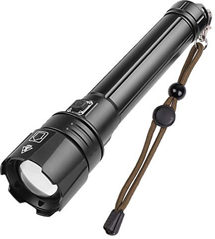 POCKETMAN Rechargable LED Torch Adjustable Focus Tactical Flashlight Waterproof Powerful Handheld LED Flashlight Super Bright for Outdoor Activities or Gift,3 Modes,USB Cable Included