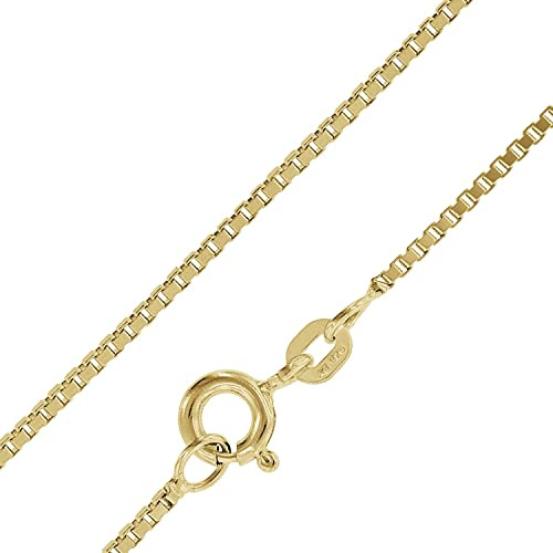 trendor Feine Veneziakette Silber 925 Goldplattiert 0,9 mm 39450 | zeitlose Damen-Kette, schöne Geschenkidee Halskette für Frauen