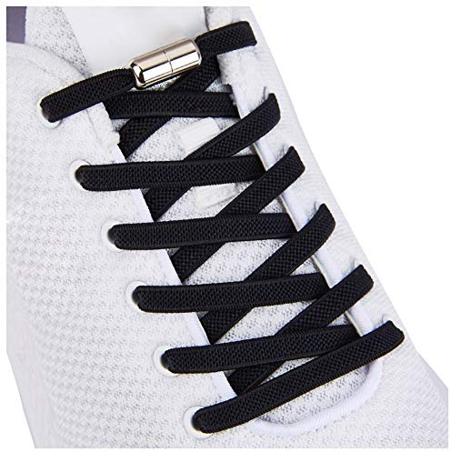 anan520 Tieless Elastic Shoe Laces, No Tie Shoelaces for Kids/Adults Black
