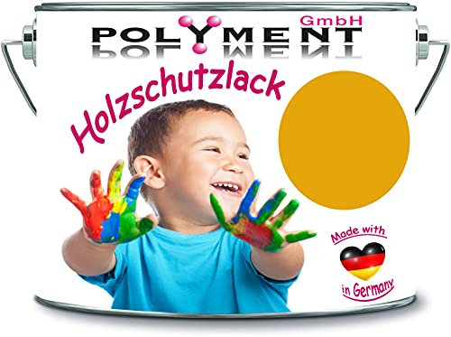 Polyment GmbH - Vernice protettiva per legno, resistente agli agenti atmosferici, protezione a lungo termine dagli agenti atmosferici, colore protettivo per legno RAL 1004 giallo oro