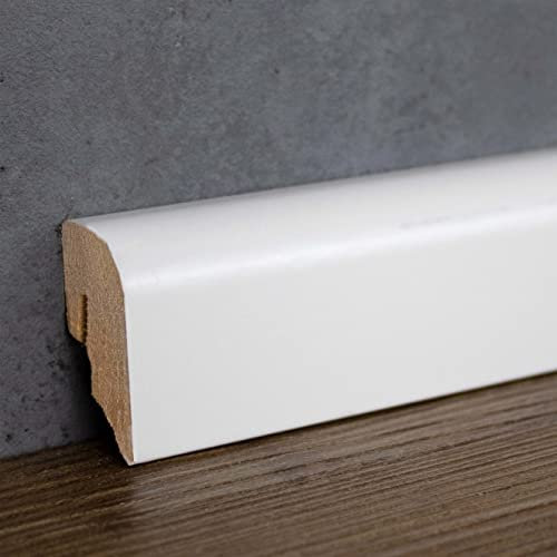PROVISTON | plinthe | bord arrondi | 20 x 40 x 2400 mm | en MDF revêtu | blanc | plinthe moderne | 24 m