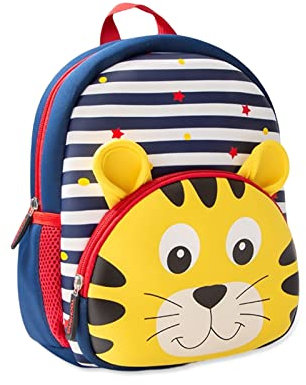 SONARIN Leichter Kinderrucksack,Nette Tier Kinder Schulrucksack Wasserdichter Kindergarten Schultasche Schulranzen Kinder Reiserucksack für Baby Kleinkinder Jungen Mädchen(Tiger)